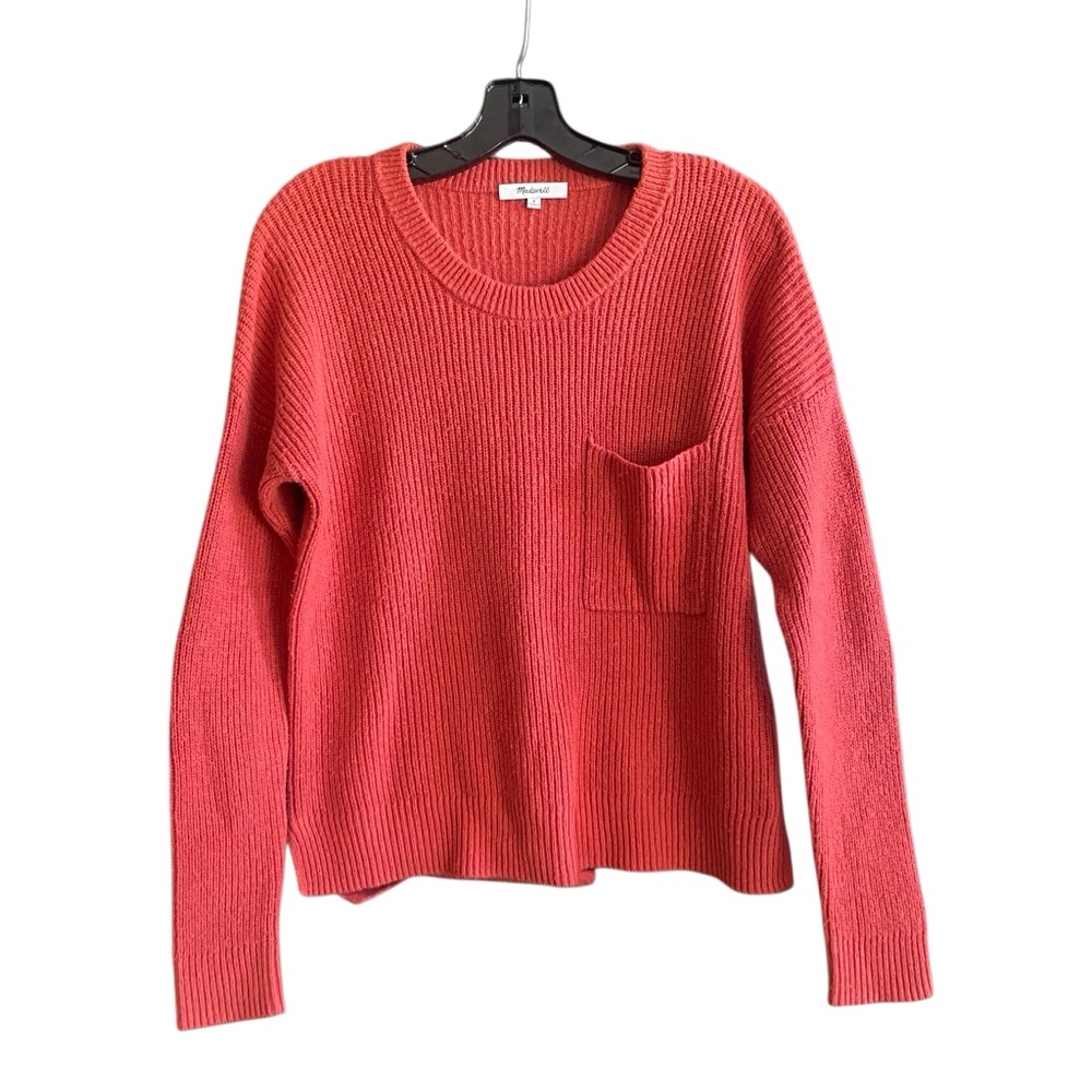 Madewell Thompson Pocketed Pullover Red Sweater. Size Small - Picture 4 of 10